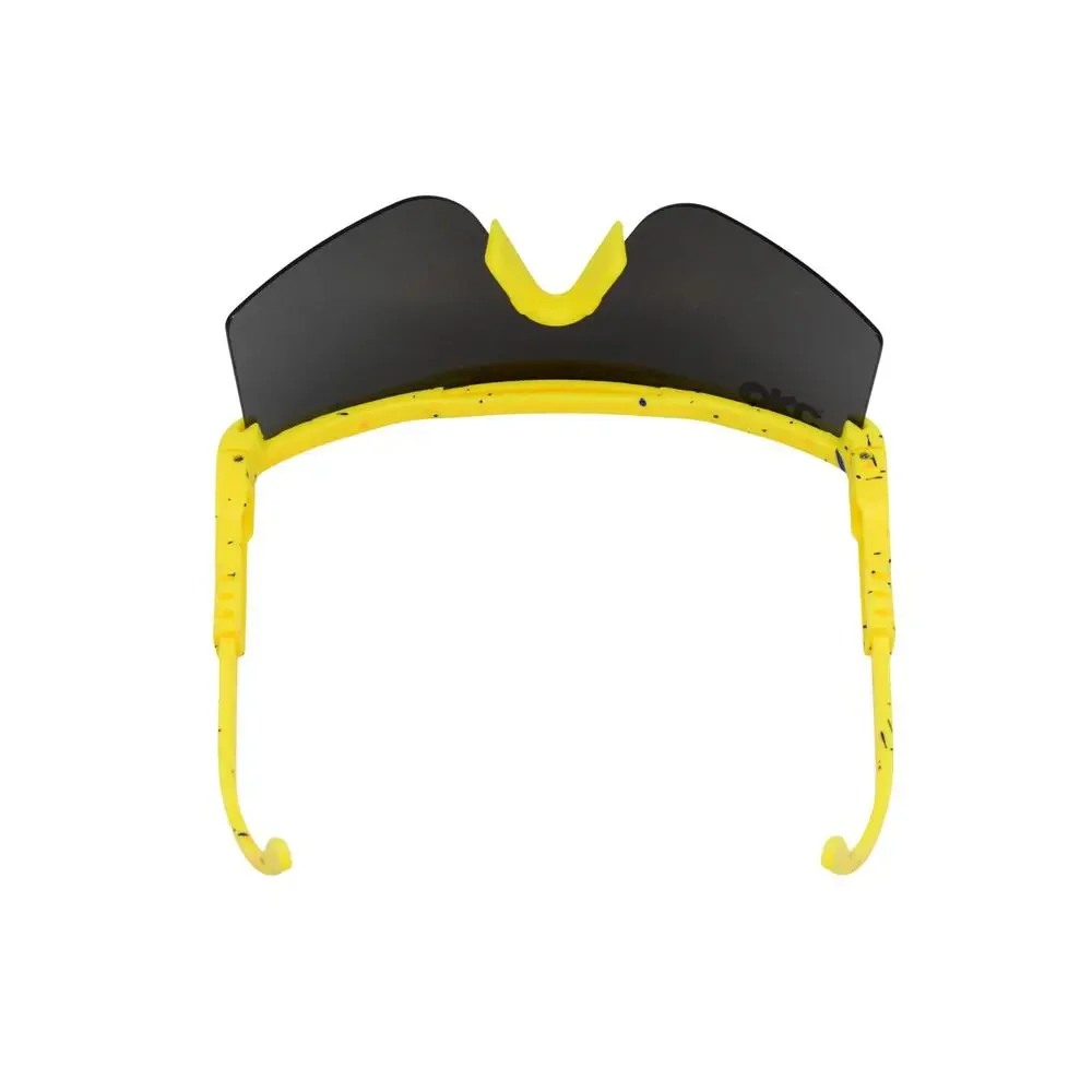 Twisted Tea OKC Yellow Frames/Blue Dots Sunglasses -LENSES GOOD/FRAMES VERY GOOD